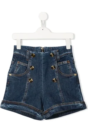 Balmain High-waisted denim shorts