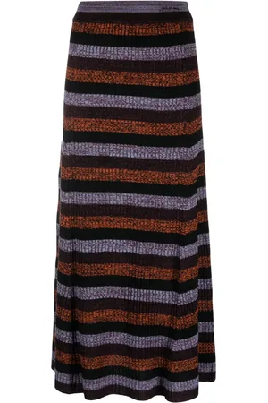 Ganni Striped wool maxi skirt