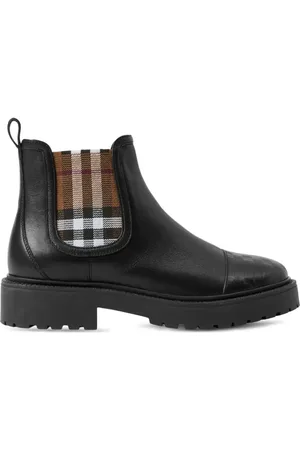 Burberry Check-print leather boots