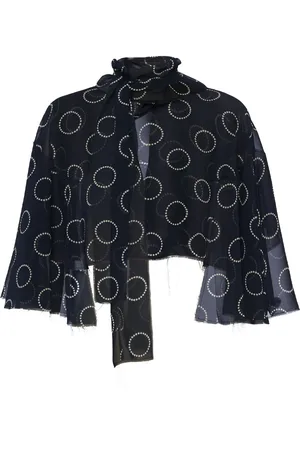 Prada Dot-print georgette top