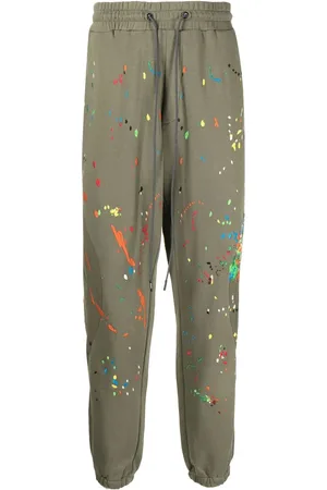 MOSTLY HEARD RARELY SEEN Warped paint splatter-embroidered joggers