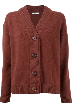 CO Ribbed-knit buttoned-up cardigan