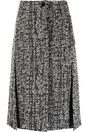 Lanvin Textured-finish mid-rise skirt