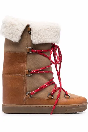 Isabel Marant Shearling-trim lace-up boots