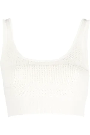 Frame Crochet-knit cropped top