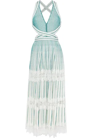 Elie saab Lace-detail halterneck maxi dress