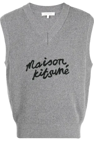 Maison Kitsuné Logo-embroidered wool vest