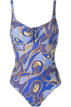 Lygia & Nanny Graphic-print front-tie swimsuit