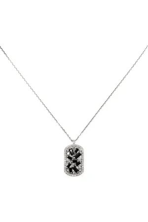 Suzanne Kalan 18kt white gold diamond and sapphire necklace