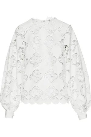 Oscar de la Renta Gardenia guipure blouse