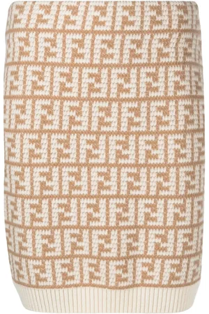 Fendi FF-logo pattern knit skirt