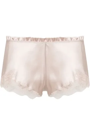 CARINE GILSON Calais-Caudry lace-trim silk shorts