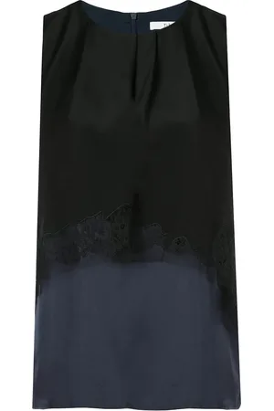 tibi Patchwork sleeveless layered blouse