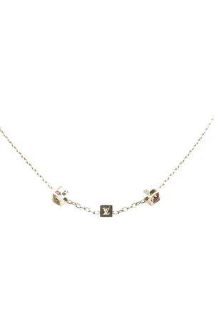 LOUIS VUITTON 2013 Plated Crystal Gamble Necklace costume necklace