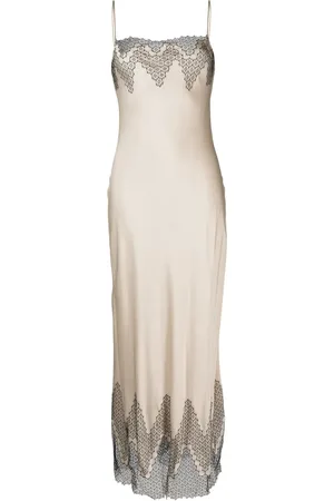 CARINE GILSON Calais-Caudry lace silk gown