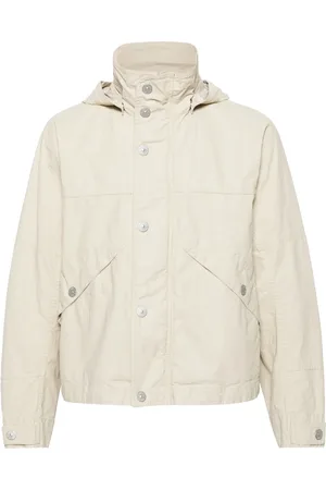 Stone Island Raw Plated linen hooded jacket