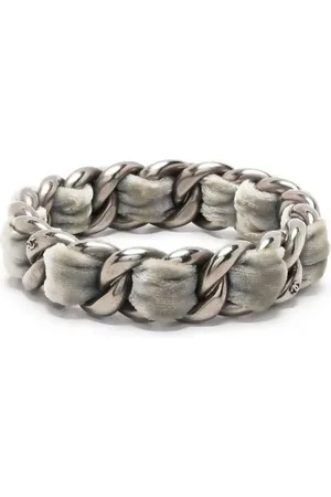 CHANEL Chain-link velvet bracelet
