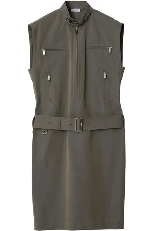 Burberry Zip-detail cotton-linen dress