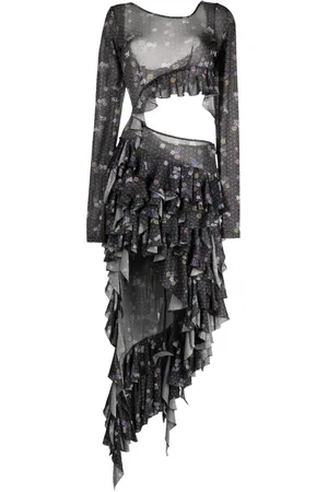 Natasha Zinko Ruffled cut-out midi dress