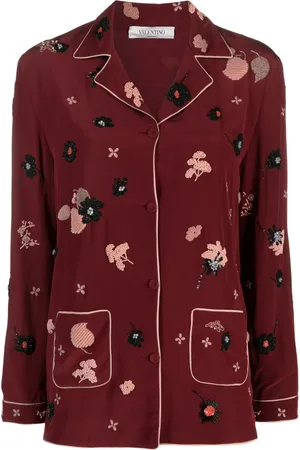 VALENTINO GARAVANI Floral embellished silk shirt