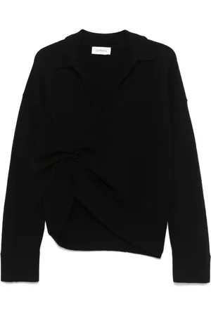 LANEUS Gathered polo sweater