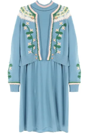 CHANEL 1986-1988 knitted floral dress