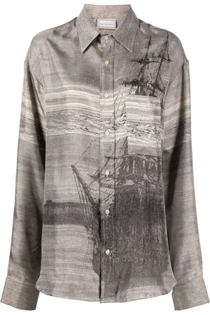 PIERRE-LOUIS MASCIA Graphic-print long-sleeve shirt