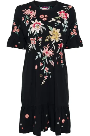 JOHNNY WAS Ruffle-sleeve knit dress