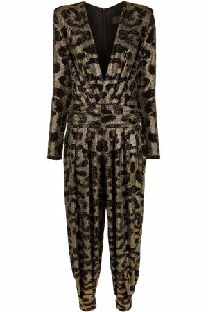 Philipp Plein Gem-embellished leopard-print jumpsuit