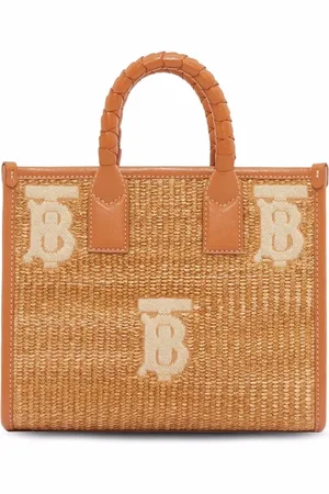 Burberry Mini raffia Freya tote bag