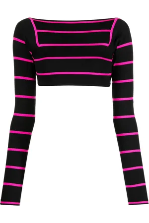 Puccini Stripe-jacquard wool cropped top