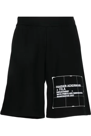 Haider Ackermann Logo-embroidered cotton track shorts