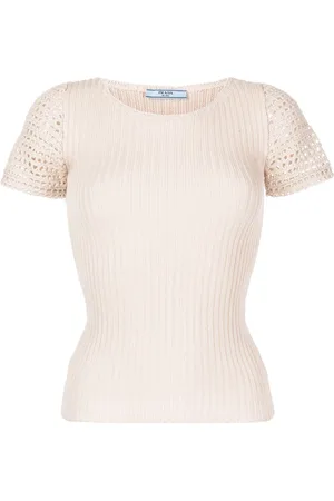 Prada Crochet-detailed knit top