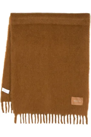REJINA PYO Blanket logo-patch fringed scarf