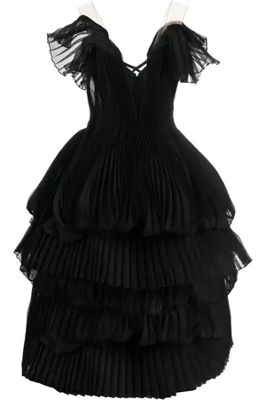 Marchesa Notte Pleated tiered gown