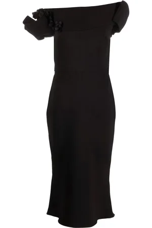 Marchesa Notte Off-shoulder midi dress