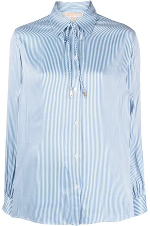 Michael Kors Bolo-tie striped shirt
