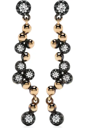 LEANDRA BAGS 18kt yellow Moni Midnight diamond earrings