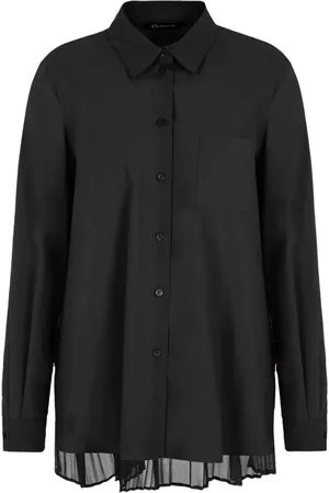 Armani Exchange Pleated-panel long-sleeved shirt