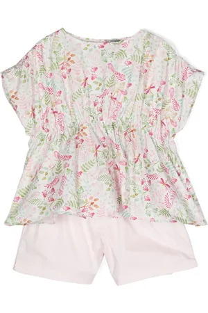 Il gufo Floral shorts set