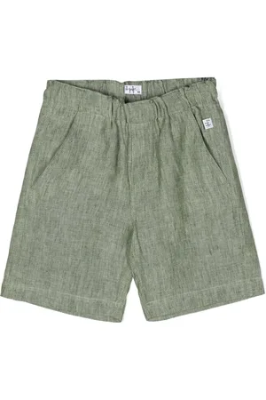 Il gufo Elasticated-waist linen shorts