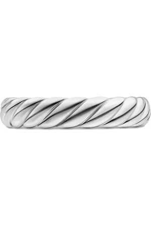 David Yurman 18kt white gold Sculpted Cable band ring (4.6mm)