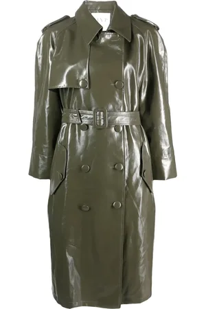 MVP Wardrobe Double-breasted patent trench coat