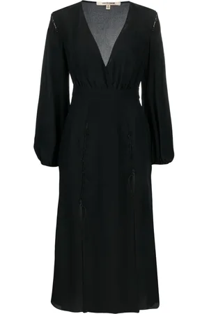 Roberto Cavalli Front-slit silk midi dress