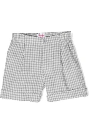 Il gufo Gingham-check print shorts