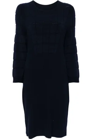 CHANEL 2000s crop-sleeved textured minidress