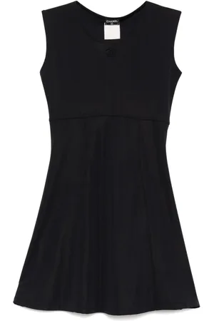 CHANEL 1996 logo embroidery A-line dress