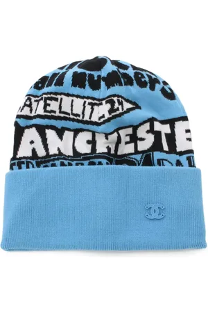 CHANEL 1986-1988 intarsia-knit beanie