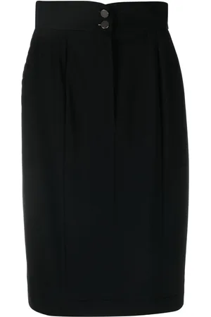 CHANEL 1999 pleat detailing knee-length skirt
