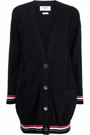 Thom Browne Oversized RWB stripe-detail cardigan